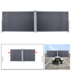 Doppelter Schiebetür-Sichtschutz Garten-Balkon-Schirm Schatten