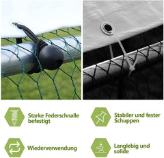 Swanew verzinkter Stahlrahmen mit PE-Schattendach, Kaninchenhaus, Geflügelkäfig, Tierzaun