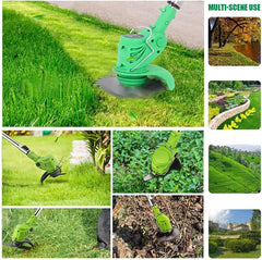 SWANEW Gartenstrimmer Kabelloser Teleskop-24-V-Grasschneider Elektrischer 3-in-1-Rasenkantenschneider Freischneider 90°-Kopf schwenkbar für Gartenräumung von Unkraut Blumenbäumen,grün