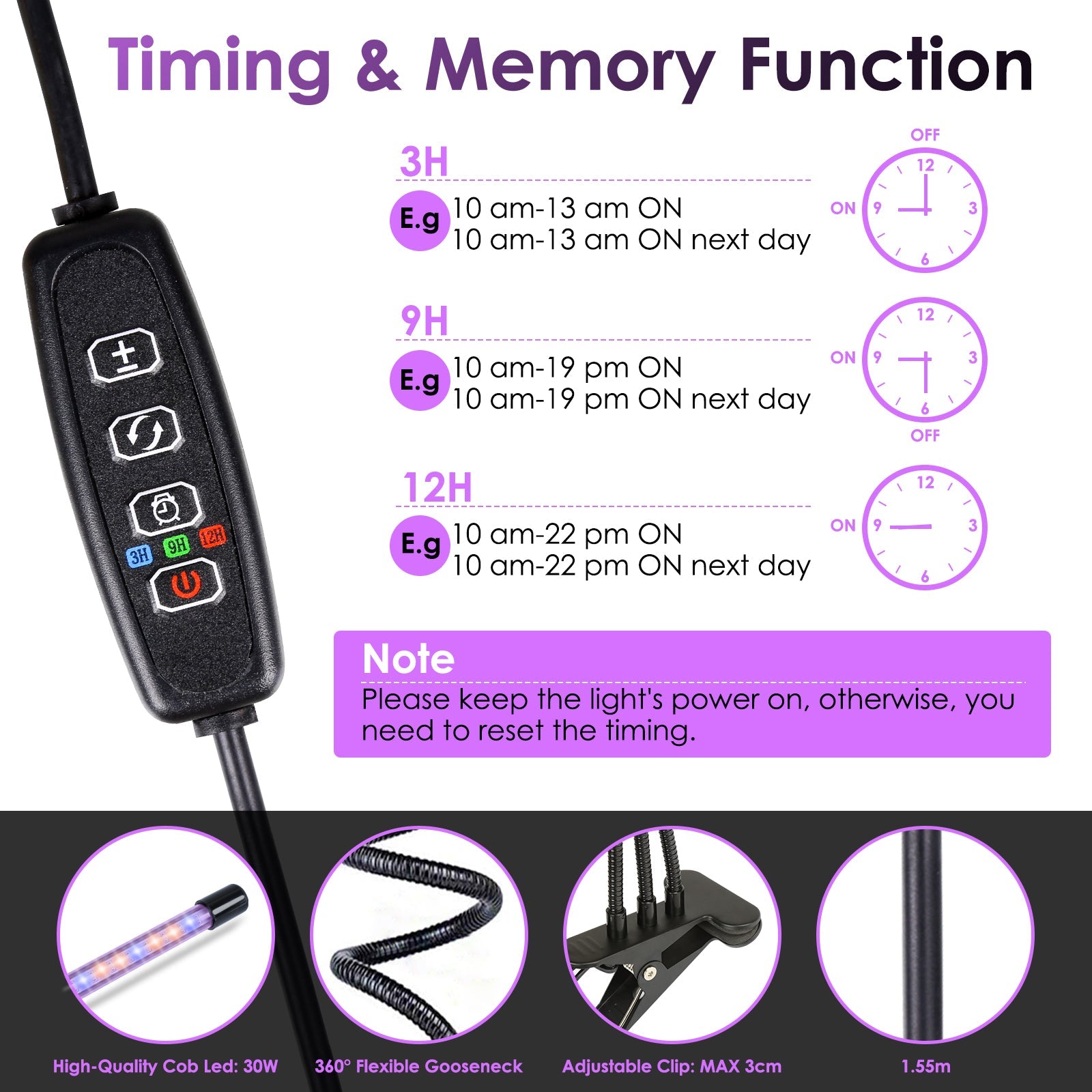 40W/30W 4/3 Köpfe LED Pflanzenlampe