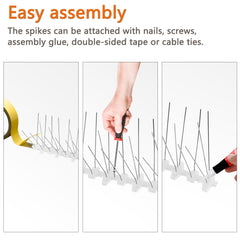 Swanew 3m Edelstahl Taubenabwehr Vogelabwehrspikes, Vogelschutz für Dächer und Balkone.