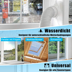 SWANEW Fensterabdichtung Klimaanlagen Klimagerät Hot Air Stop Abluftschlauch 4M Tragbar