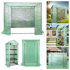 Foliengewächshaus Gewächshaus mit Gitternetzfolie und Fernster für Garten Pflanzenwachstum