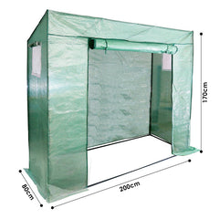 Foliengewächshaus Gewächshaus mit Gitternetzfolie und Fernster für Garten Pflanzenwachstum