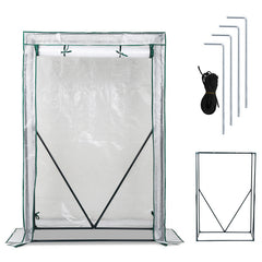 Foliengewächshaus Gewächshaus mit Gitternetzfolie und Fernster für Garten Pflanzenwachstum