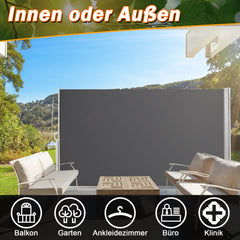Sichtschutz für Gartenbalkone Ausziehbarer Sonnenschutz-Sichtschutz 1.8M*3M