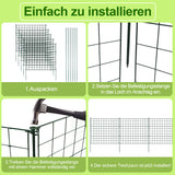 SWANEW Teichzaun Gartenzaun Steckzaun, Zaunelemente metall Gitterzaun Set ür den Garten, Freigehege