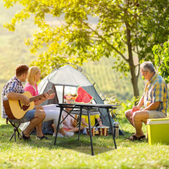 SWANEW Campingtisch Klapptisch Höhenverstellbar, Campingtisch Klappbar, Camping Tisch mit Aufrollbarer Tischplatte und Tragetasche, Aluminiumrahmen