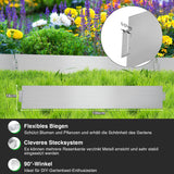 SWANEW Rasenkante Beeteinfassung, Verzinkt Metall Beetumrandung 100x15cm/18cm Mähkante Palisade Gartenbeet