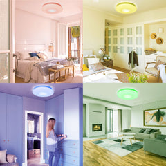 SWANEW 36W LED Deckenleuchte bluetooth Lautsprecher Fernbedienung und APP-Steuerung Sternenhimmel Lampe [Energieklasse G]