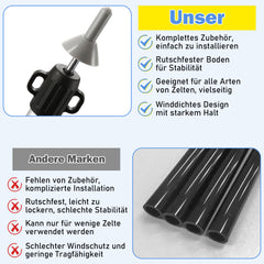 SWANEW 4x/8x Zeltstange, Teleskopstange, Zeltstangenspanner, Aluminium Leichte Teleskopstangen, Verstellbares von 87.5cm bis 234.5cm