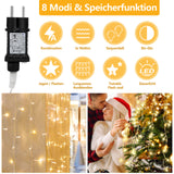 SWANEW LED Eisregen lichterkette, 5m/10m/15m LED Lichtervorhang, IP44 Außen weihnachtsbeleuchtung