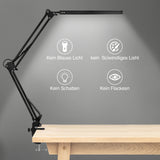 SWANEW LED Schreibtischlampe, 10W Klemmleuchte, Dimmbar Tischlampe