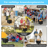 SWANEW Einkaufstrolley Klappbar, Transport Trolley, mit neigbarer Teleskopgriff & Deckel 45L/50L