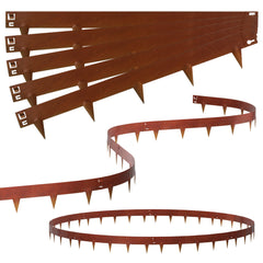 SWANEW Rasenkante mit Dornen, Beetumrandung Metall,  Beeteinfassung 15cm/18cm