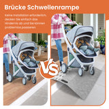 SWANEW Türschwellenrampe, Rollstuhlrampe, 60/80/100cm Alu Auffahrrampe, Schwellenbrücke