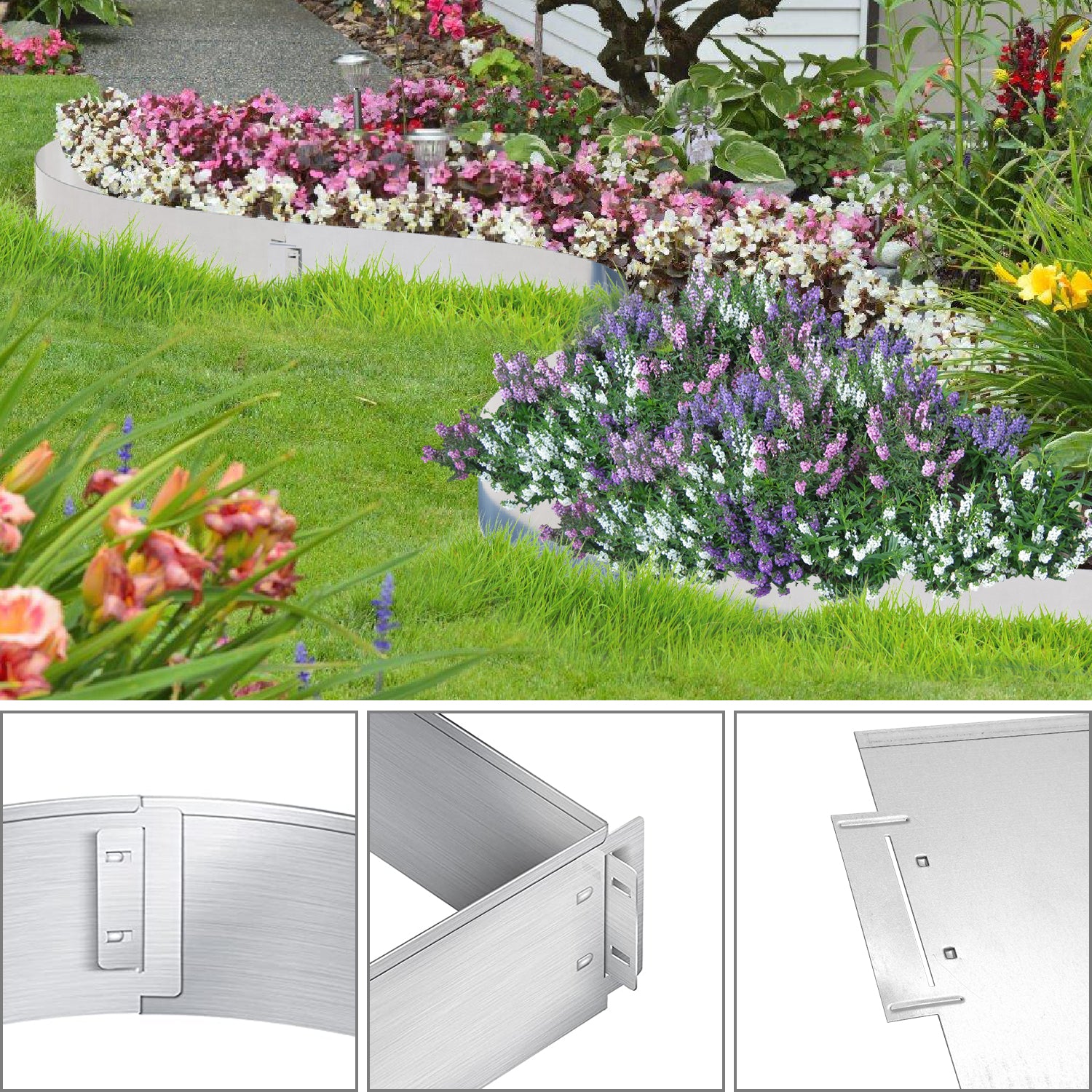 Rasenkante verzinkt Metall Höhe 15cm/18cm