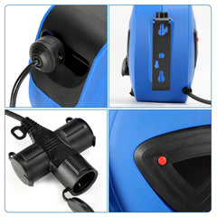 SWANEW Automatik Kabelaufroller 20M+1.5M Kabelaufroller, mit 3-Fach Anschluss, Kabeltrommel mit Stopfunktion,Verlängerungskabe, mit 180° drehbar Wandhalterung, für Wandmontage