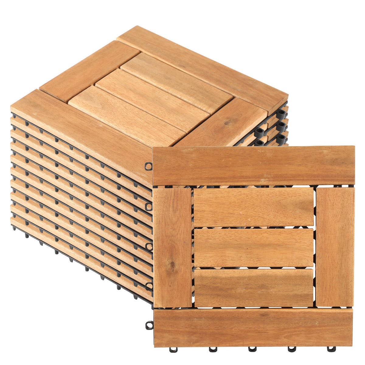 SWANEW Terrassenfliesen, Holzfliesen, Balkonfliesen, Rutschfest