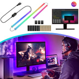 SWANEW Neon LED Strip RGBIC LED Streifen 133cm für 32 Zoll PC-Monitor, Neon Lichtband, PC Hintergrundbeleuchtung, USB Led Beleuchtung mit App-Steuerung [Energieklasse F]