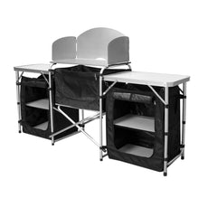 SWANEW Faltbar Campingküche,Campingschrank mit Tragetasche,Alu Outdoor Camping Küche,Zeltschrank,Küchenbox