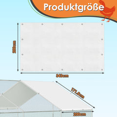 SWANEW Hühnerstall, Freilaufgehege mit Schloss, 3x4x2m, Kleintierstall Freigehege, Vogelkäfig