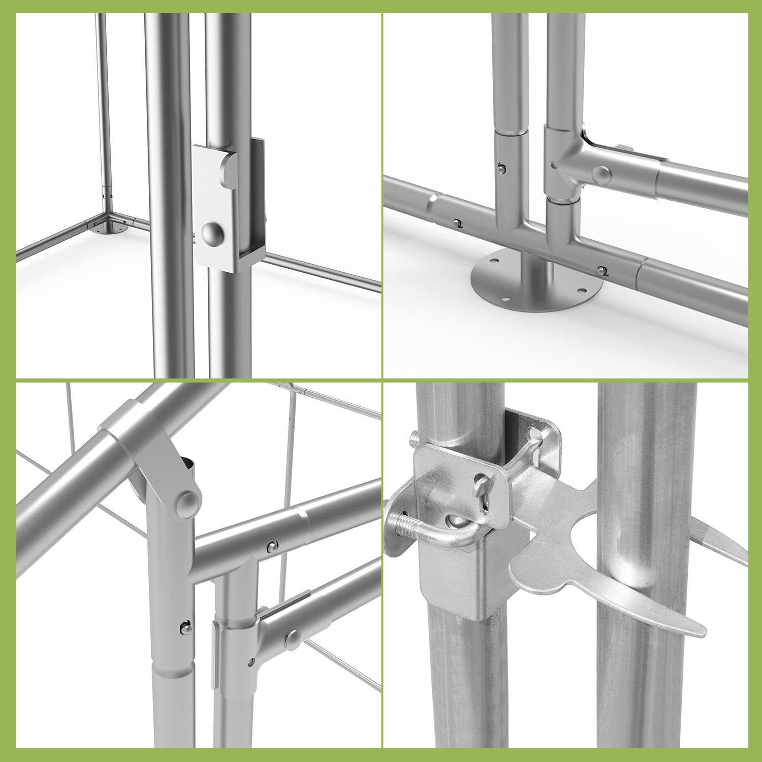 Hühnerstall Freilaufgehege, 3x3x2m, Verzinkter Stahl