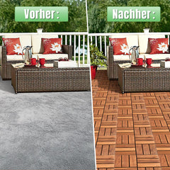 Holzfliesen 30 x 30 cm aus Akazienholz