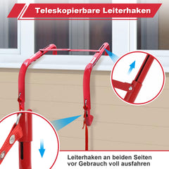 SWANEW 4,5m Faltbare Feuerleiter, EN1147 Zertifiziert, Rettungsleiter, Tragfähigkeit 450KG