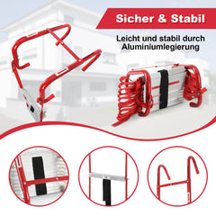 SWANEW 4,5m Faltbare Feuerleiter, EN1147 Zertifiziert, Rettungsleiter, Tragfähigkeit 450KG