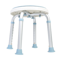 SWANEW Duschhocker für Senioren, 360°Drehbarer Runder Badhocker, höhenverstellbarer,Rutschfester Badezimmerhocker,Duschhilfe，belastbar bis 136 kg