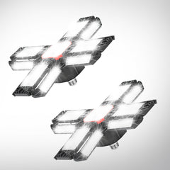 SWANEW Led Werkstatt Deckenleuchte, Garagenlampe 200W, Led Garagenbeleuchtung 20000LM 6500K, Werkstatt Beleuchtung mit 12 Verstellbaren Paneelen, E26 / E27 Werkstattbeleuchtung für Keller [Energieklasse F]