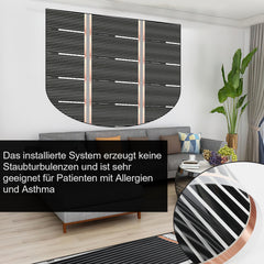 SWANEW Infrarot Heizfolie, Elektrische Fußbodenheizung, 220W/㎡