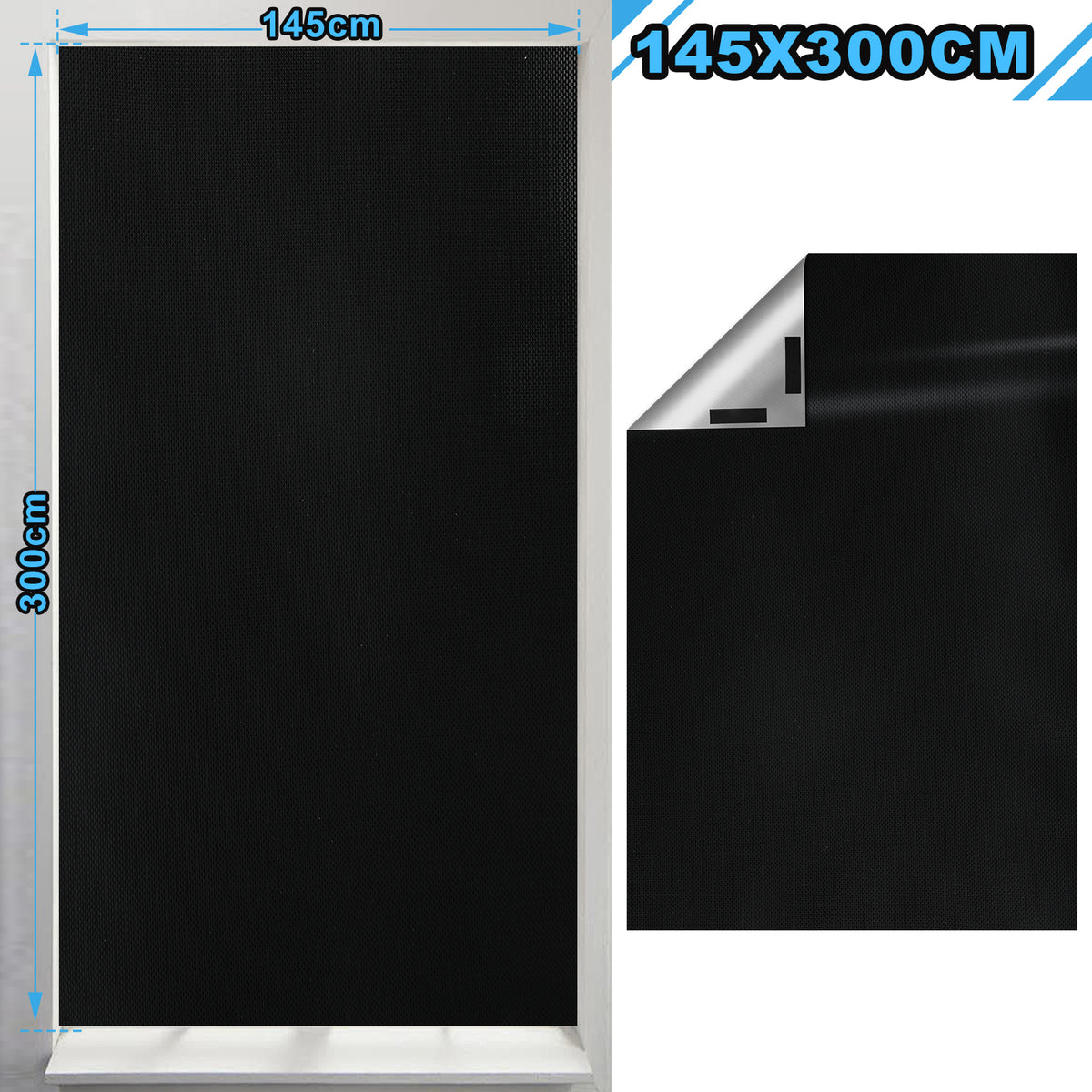 SWANEW Fenster Verdunkelung, Fenster Abdunkeln, Dachfenster Verdunkelung, ohne Bohren, 100-300cm