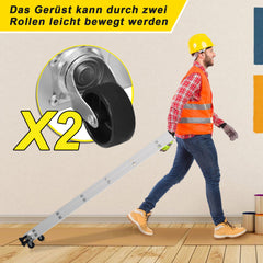 SWANEW Mehrzweckleiter, Arbeitsgerüst, bis max. 150 Kg, 4 in 1 Aluminium Leiter, 6+6 Stufen