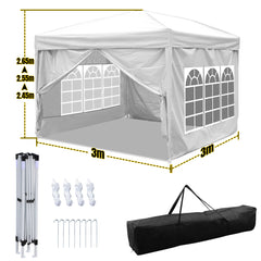 SWANEW Faltpavillon, UV-Schutz Pop Up Pavillon, Partyzelt, 3x3m, Wasserdicht