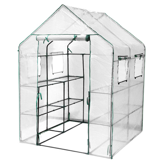 SWANEW Foliengewächshaus Gewächshaus Begehbares Gartenhäuschen Tomatenhaus