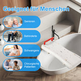 SWANEW Badewannensitz Senioren, Badewannenbrett zum Sitzen, Sitzbrett für Badewanne mit Rot Griff, Brett für Wannensitz Plastik, Stuhl für Badezimmer Ältere, Tragkraft 150 kg