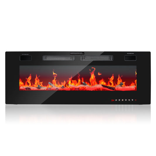 SWANEW Elektrokamin Wandkamin, Elektrischer Kamin, Wandkamin Elektrischer mit Heizung, 750W/1500W, 127cm