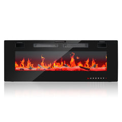 SWANEW Elektrokamin Wandkamin, Elektrischer Kamin, Wandkamin Elektrischer mit Heizung, 750W/1500W, 127cm