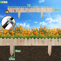 SWANEW Rasenkante Holz, Beetumrandung, Steckzaun, Gartenpalisade