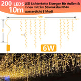 SWANEW LED Eisregen lichterkette, 5m/10m/15m LED Lichtervorhang, IP44 Außen weihnachtsbeleuchtung