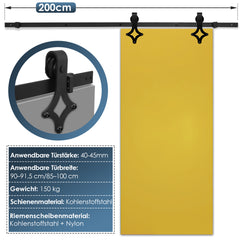 SWANEW Schiebetürsystem Schiebetürbeschlag Set Diamant Laufschiene für Schiebetüren 0,9M Track Rail Länge Holz-Gewichtskapazität 150kg Schiebetür Schiene Set Glasschiebetür Komplettset