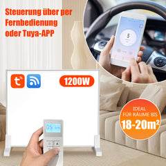SWANEW Infrarotheizung 300W-1200W mit Thermostat, Infrarot Wandheizung mit Überhitzungsschutz, Wandheizung Elektrisch, Mobile & Energiesparend