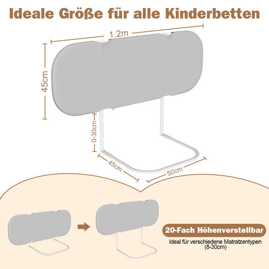 SWANEW Bettgitter Rausfallschutz Klappbar, 120/150/180cm, Höhenverstellbar, Bettschutzgitter, Tragbar Kinderbettgitter