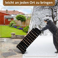 SWANEW Kaminholzwagen Brennholzwagen Kaminholzständer Trolley,Kaminzubehör Holzkarre 60kg, Mit Lochplatte, 42x35x112cm