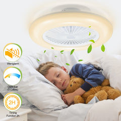 SWANEW 80W Deckenventilator mit Beleuchtung und Fernbedienung WLAN Ø55 cm, 6 Geschwindigkeiten, Dimmbar, Timer, Sommer-Winterbetrieb für Schlafzimmer Wohnzimmer [Energieklasse E]