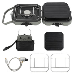 SWANEW Campingkocher 2 flammig Faltbarer Gas 4.6kw 2in1 Outdoor Gaskocher