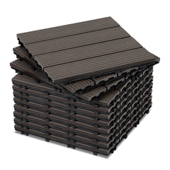 SWANEW WPC Terrassenfliesen, 30x30 cm, WPC Fliesen Balkonfliesen, 1㎡-5㎡ Klickfliese