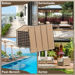SWANEW WPC Terrassenfliesen, 30x30 cm, WPC Fliesen Balkonfliesen, 1㎡-5㎡ Klickfliese
